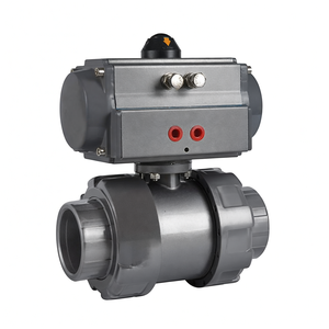 วาล์วควบคุมลมแบบลูกบอล 2 ทาง ยี่ห้อ COVNA ตัวกระตุ้นลมแบบ Double Union ทำจากพลาสติก PVC - Product Image 1