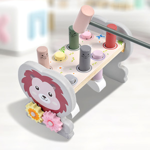 Nouveau Jouet Promotionnel en Bois Lion de <span class=keywords><strong>Dessin</strong></span> <span class=keywords><strong>Animé</strong></span> Jeu de Décompression Whack-a-Mole Éducatif Cadeau pour Enfants - Product Image 4