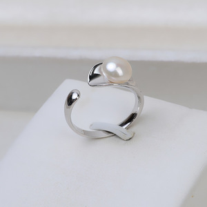 Anillo Estilo Cuchara de Plata S925 Hecho a Mano, Accesorio DIY para Mujer con 6-7 Perlas, Joyería, Soporte Vacío 107 - Product Image 1