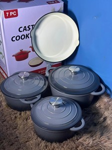 Set di Pentole in Ghisa Smaltata da 7 Pezzi/4 Pentole, Padella Multifunzione e Casseruola per Uso Domestico e da <span class=keywords><strong>Cucina</strong></span> - Product Image 3