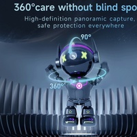 Caméra Robot WiFi Électroplaquée pour Usage Domestique, Vision Nocturne 1080p, Moniteur Bébé Sans Fil avec Microphone Intégré, Détection d'Alarme et Stockage Cloud