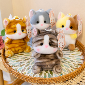 Venta al por mayor de fábrica OEM ODM Llavero de peluche de gato realista, mini gatito de peluche suave para colgante de bolso, juguete de regalo antiestrés - Product Image 3