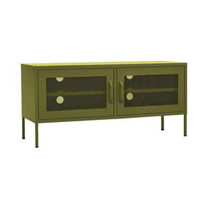 Mobilier <span class=keywords><strong>moderne</strong></span> de salon <span class=keywords><strong>meuble</strong></span> TV en acier vert olive unité multimédia stéréo <span class=keywords><strong>Hifi</strong></span> support panneau design - Product Image 1