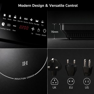 Cuisinière à induction commerciale 2200W 110V 220V, plaque chauffante portable pour restaurant, hot pot, café, cuisine, service alimentaire - Product Image 4