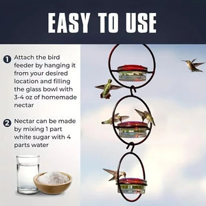 Comedero para Pájaros Colgante de Acero Inoxidable y Plástico para Exteriores, Comedero Decorativo para Pájaros de Jardín, Tipo Colgante, Pequeño - Product Image 5