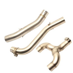 ท่อไอเสียดัดแปลงขนาดเส้นผ่านศูนย์กลาง 15 มม. สำหรับรถมอเตอร์ไซค์ Benelli 600 300 Huanglong 600 BJ300 ท่อนโค้งกลาง - Product Image 1