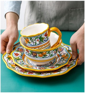 Household Exquisite Hand-painted Steak Irregular Plate with Floral Pattern - Product Image 3