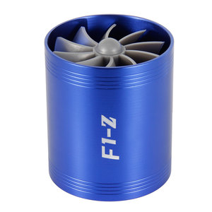Ventilateur d'admission d'air Auso-Racing F1-Z en alliage d'aluminium bleu, turbine double face pour amélioration des performances automobiles - Product Image 2