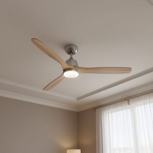 <b>Modern</b> LED <b>Ceiling</b> <b>Fan</b> With Remote Control, 3 Wooden Blades, DC Motor, Dimmable Light, Flush Mount, 110V, For Living Room Bedroo - Product Image 2