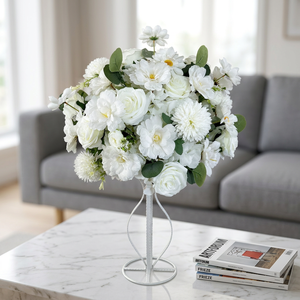 Arreglo de Flores Artificiales Blancas Mixtas Hechas a Mano de Alta Simulación Estilo Minimalista para Decoración de Bodas - Product Image 1