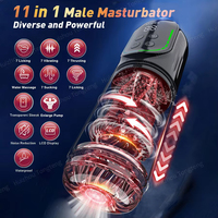 Godet Masturbateur Télescopique Rotatif pour Hommes, Jouet Sexuel Automatique à Mouvement de Piston, pour Masturbation Vaginale et Effet de Sexe Oral