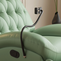 Fauteuil inclinable manuel capitonné avec dossier réglable, fauteuil pivotant en cuir souple pour salon et chambre à coucher