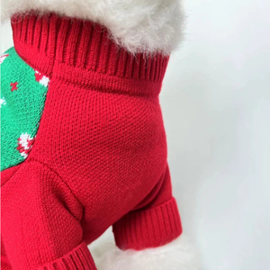 <span class=keywords><strong>Pull</strong></span> en tricot pour <span class=keywords><strong>chien</strong></span> Green Shark Xmas, avec poignets côtelés extensibles, motif requin et chapeau de Père Noël, <span class=keywords><strong>pull</strong></span> de Noël original, tenue chaude pour chiot, idéal pour les photos - Product Image 4