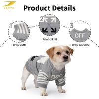 Pull en tricot chaud d'hiver pour chien, motif imprimé personnalisé, rayé, à manches courtes, pull de luxe pour chien, vêtements pour chiot, fabricant OEM