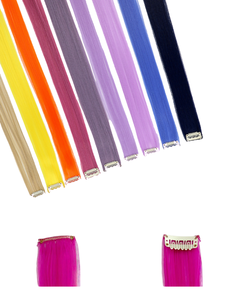 Extensions de <span class=keywords><strong>cheveux</strong></span> synthétiques longues et droites, colorées, avec 1 clip, mèches arc-en-ciel, extensions de <span class=keywords><strong>cheveux</strong></span> à clipser - Product Image 3