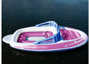 Bateau gonflable personnalisé pour 6 personnes, île flottante gonflable, yacht gonflable pour fête en mer, bateau <span class=keywords><strong>de</strong></span> rafting en PVC épaissi C-01 400cm - Product Image 2