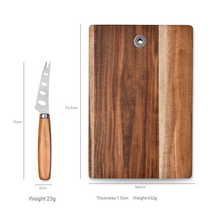 En gros, Grand ensemble de planches de découpe en bois d'acacia massif pour cuisine, avec insert pour couteau - Product Image 6