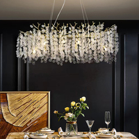 Lustre suspendu contemporain en métal doré et cristal LED personnalisé, garantie 3 ans, angle de faisceau 360°, pour hôtel, chambre et salon