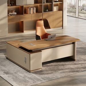 Escritorio Ejecutivo de Lujo, Moderno, de Madera, Mesa de Oficina para Jefe, Escritorio de <span class=keywords><strong>Director</strong></span> de Alta Gama con Gabinete Lateral, Muebles de Oficina Grandes para CEO - Product Image 3