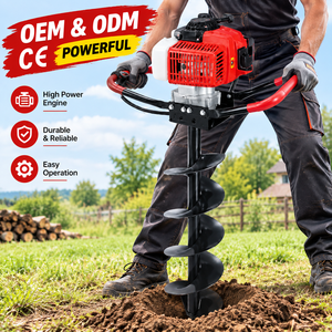 Tarière thermique 2 temps à essence 2,4 kW pour plantation d'arbres et forage de trous de poteaux, homologuée CE, vente directe usine - Product Image 1