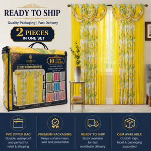 Ensemble <span class=keywords><strong>de</strong></span> rideaux <span class=keywords><strong>de</strong></span> fenêtre transparents à motifs floraux <span class=keywords><strong>de</strong></span> luxe, avec cantonnière, pour salon et chambre, lot <span class=keywords><strong>de</strong></span> 2 - Product Image 1