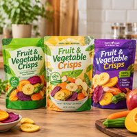 Gefreeze-droogde fruit- en groentesnacks in staande pouch, op maat bedrukt, aluminiumfolie, food grade mylar, hersluitbare notenverpakkingen