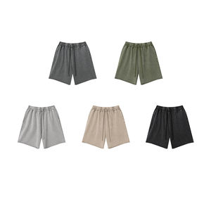 2025 High Street Men's 330GSM 100% Cotton Acid Wash <strong>Shorts</strong> Straight-Leg Distressed Breathable Knitted <strong>Shorts</strong> with Drawstring - Product Image 3