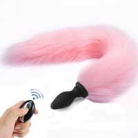 Bouchon Anal Vibrant Queue de Renard avec Télécommande 10 Vitesses Plug Anal en Silicone pour Femmes Couple Sex Toys