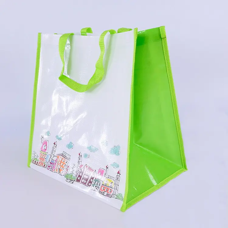 Logo personalizzato stampato Eco Friendly riciclabile Shopping porta la spesa borsa riutilizzabile in PP laminato Non tessuto