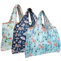 Grand sac fourre-tout en nylon grande capacité avec pochette de rangement, sac d'épicerie réutilisable et pliable pour le marché et les voyages, impression personnalisée, vente en gros
