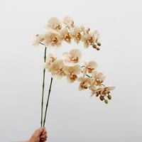 Fleur artificielle Orchidée Papillon de haute qualité, 9 têtes, toucher réel, pour la décoration intérieure