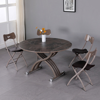 Table à manger de luxe, en céramique extensible et en marbre, pour 8 personnes, rondes et transformables