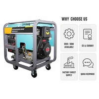 Générateur diesel 8 kW à châssis ouvert, démarrage électrique, refroidissement par air, portable, avec ATS DG10000E