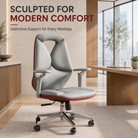 Silla de Oficina Ergonómica de Diseño Moderno, Silla Giratoria de Cuero PU para Personal, Silla de Computadora con Altura Ajustable, Sillas de Lujo para Jefes