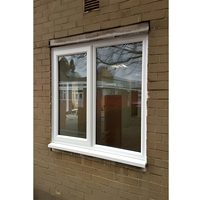 Fenêtre battante moderne Bocharm en alliage d'aluminium et PVC, double vitrage trempé, coupe-vent, sûre et fiable pour salle de bain extérieure