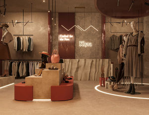 Estante de exhibición de venta al por menor personalizado para ropa Muebles de boutique Diseño de interiores de moda para tienda de ropa Tienda de telas Diseño de interiores - Product Image 4