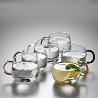 Borosilicate couleur poignée transparent maison salon simple monocouche verre eau potable thé graisse drôle tasse à café