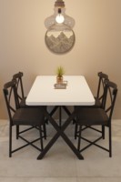 Juego de Mesa de Comedor Multifuncional de Metal, Resistente, Ecológico, Portátil, Moderno e Impermeable, Muebles para el Hogar, No Requiere Ensamblaje, ARD