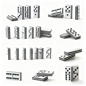 Juego de Dominó Doble 6 Personalizado de Fábrica, Juego de Dominó Acrílico Laminado Personalizable de 5 Capas en Blanco y Negro de Primera Calidad - Product Image 1
