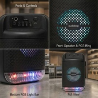 Altavoz Inalámbrico Portátil Oudiobop de 5W y 4 Pulgadas, Compatible con OEM/ODM, Molde Privado, Luces LED RGB, Uso en Interiores y Exteriores, Ranura para Tarjeta TF, USB y Micrófono