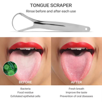Ensemble de grattoir de nettoyage de langue en forme de U en acier inoxydable avec cuivre pour une hygiène buccale efficace