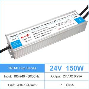 Controlador LED Regulable TRIAC de 150W con Certificación CE/CB, Sin Parpadeo, 100-240VAC-DC12V 24V, Voltaje Constante, IP67, Resistente al Agua, Fuente de Alimentación para Luces LED - Product Image 5