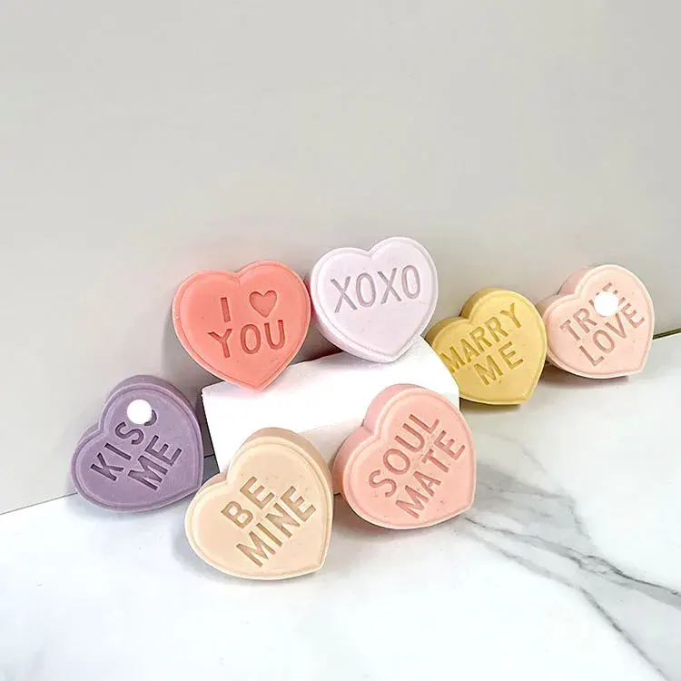 YS DIY Serie del Día de San Valentín Corazón tridimensional Carta de amor Pastel Yeso Jabón Vela perfumada Moldes de silicona Herramientas para hornear