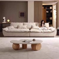 Nouveau design 2025 – Canapé paresseux haut de gamme en suède, forme bateau, pour petit salon, appartement, centre commercial – Canapé en velours couleur crème, gain de place