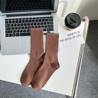 Chaussettes longues Tube couleur unie pour femmes, chaussettes de Sport d'automne