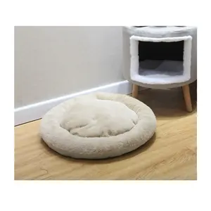 I migliori accessori per letti per animali domestici da interno antiscivolo rimovibili in pelliccia sintetica rotonda lavabile