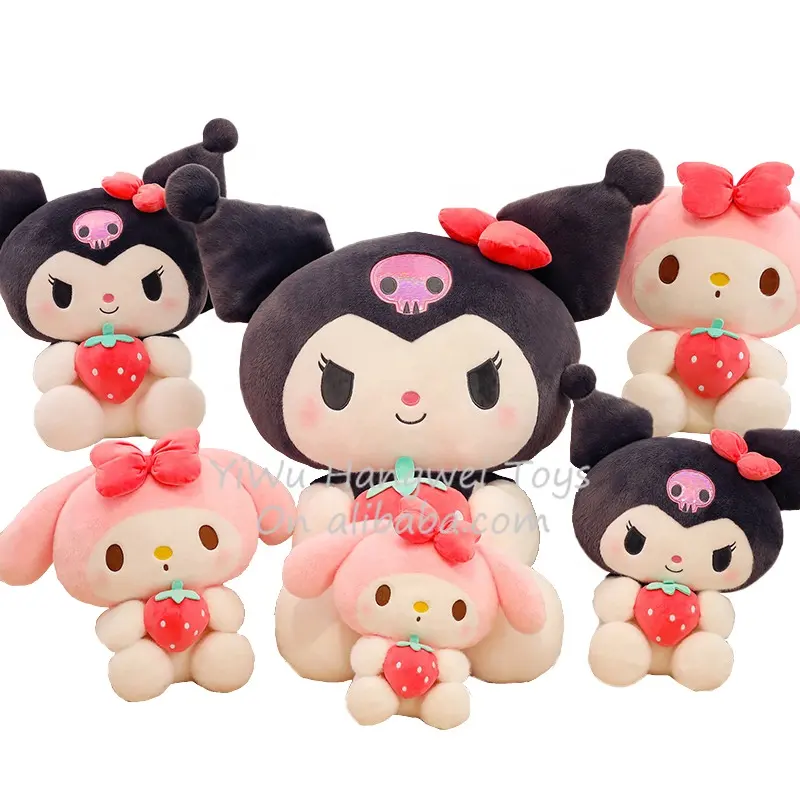 Factory Wholesale 24/30/40/50/60/80cm Strawberry Kuromi Melody Plush Toy Stuffed Animal anime Sanrio plush toys