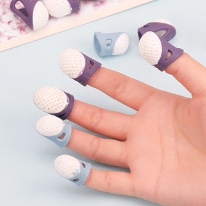 Multifunctionele siliconen vingerhoesjes, uitgehold, ademend, beschermend, voor doe-het-zelf knutselen, naai-accessoires W24-72 - Product Image 4