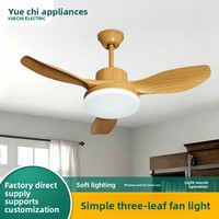 Ventilateur de plafond à inverter pour usage domestique avec télécommande, lumière intégrée, en acier inoxydable, forte puissance de ventilation pour salon, salle à manger, chambre à coucher