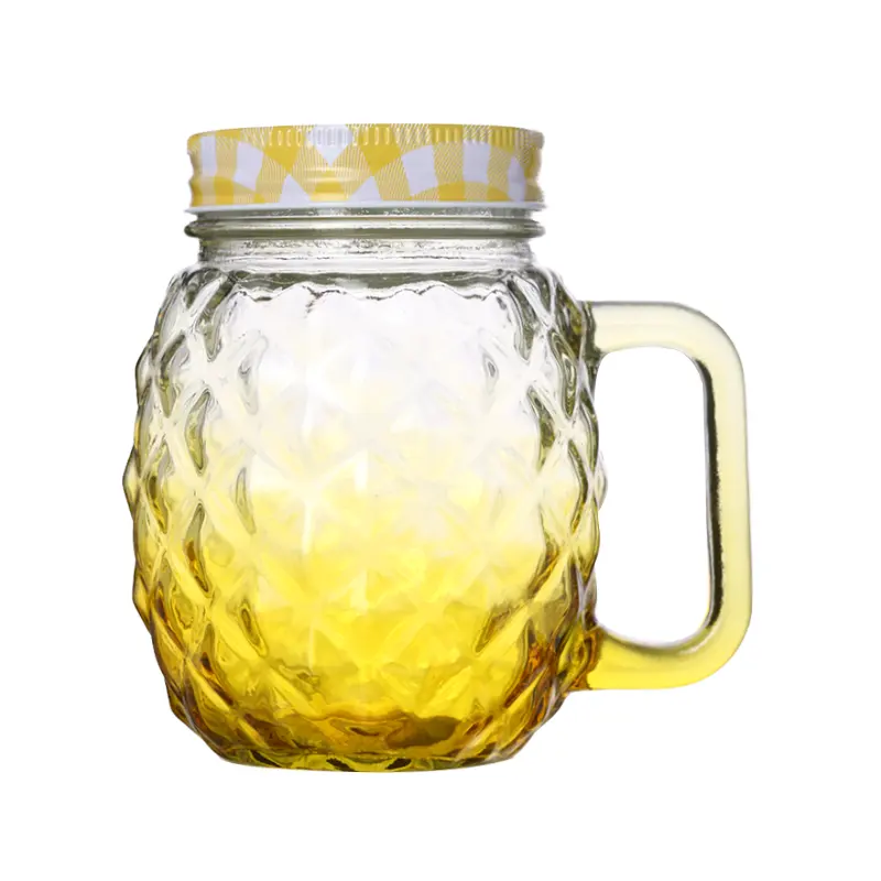 16oz boş özel logo baskılı buz soğuk içecek cam mason suyu şeker bal su kavanozlar ile saman kolu